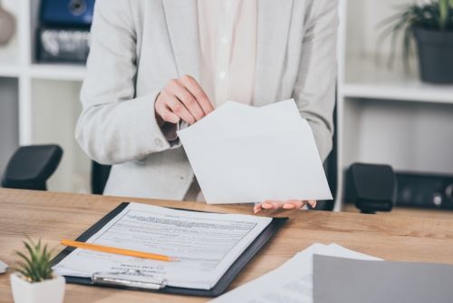 putting forms in an envelope